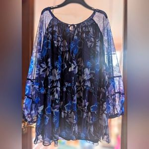 Terra&Sky mesh tiered tunic